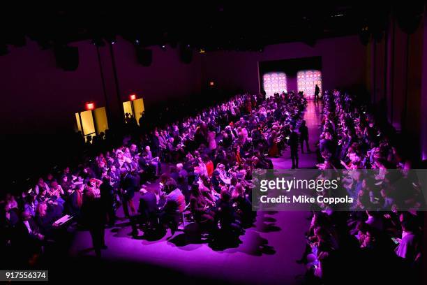 The crowd is seen at the Anna Sui runway show during IMG NYFW: The Shows at Spring Studios on February 12, 2018 in New York City.
