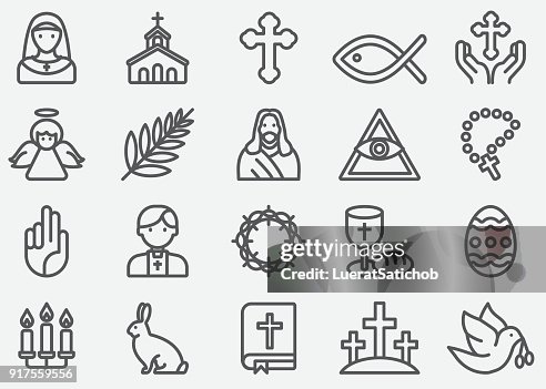 Icônes de ligne christianisme Icônes de ligne christianisme