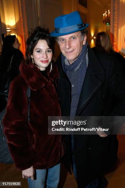 Pauline Cheviller and Charles Berling attend the Charity Gala against Alzheimer's disease - Cocktail at Hotel Salomon de Rothschild on February 12,...