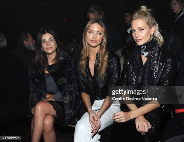 Julia Restoin Roitfeld, Martha Hunt and Poppy Delevingne attend the Zadig & Voltaire fashion show during New York Fashion Week at Cedar Lake Studios...