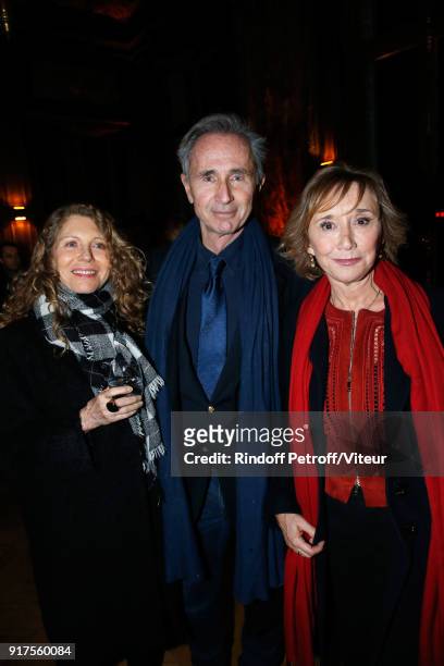 Thierry Lhermitte with his wife Helene and Marie-Anne Chazel attend the Charity Gala against Alzheimer's disease - Cocktail at Hotel Salomon de...