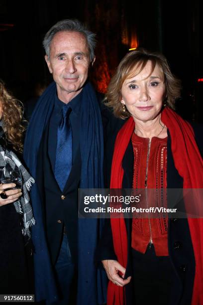 Thierry Lhermitte and Marie-Anne Chazel attend the Charity Gala against Alzheimer's disease - Cocktail at Hotel Salomon de Rothschild on February 12,...