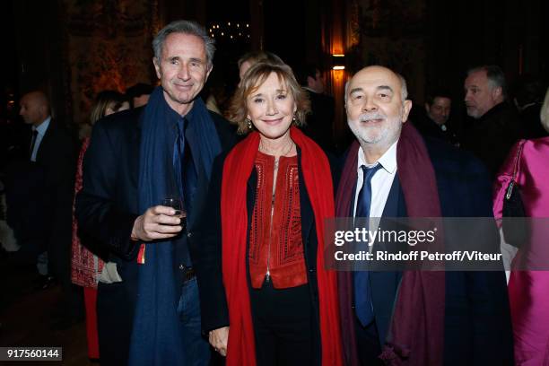 Thierry Lhermitte, Marie-Anne Chazel and Gerard Jugnot attend the Charity Gala against Alzheimer's disease - Cocktail at Hotel Salomon de Rothschild...