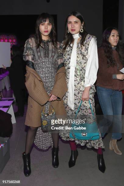 Natalie Lim Suarez and Dylana Suarez attend the Anna Sui fashion show during New York Fashion Week: The Shows at Gallery I at Spring Studios on...