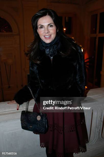 Caroline Barclay attends the Charity Gala against Alzheimer's disease - Cocktail at Hotel Salomon de Rothschild on February 12, 2018 in Paris, France.