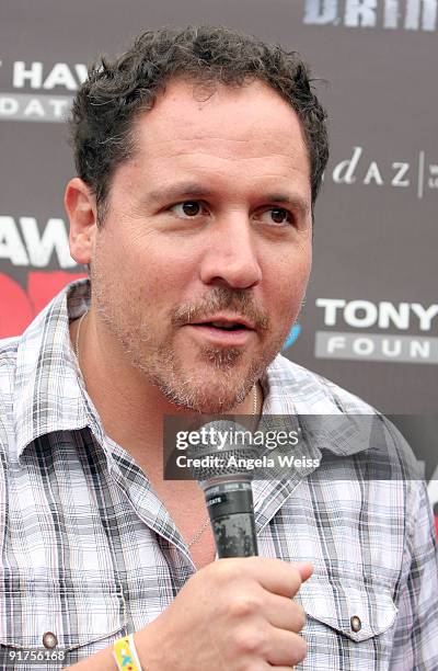 Actor Jon Favreau arrives at the 'Tony Hawk: Ride Presents Stand Up For Skateparks' Benefit held at the Green Acres Estate on October 11, 2009 in...