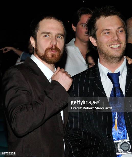 Sam Rockwell and Duncan Jones attend the premiere of 'The Road' at the 42nd Sitges Film Festivall on October 11, 2009 in Barcelona, Spain.