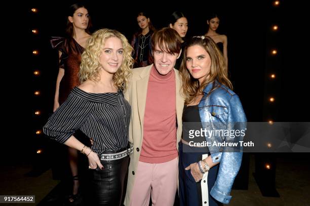 Designer Veronica Swanson Beard , Veronica Miele Beard and guest the Veronica Beard Fall 2018 presentation at Highline Stages on February 12, 2018 in...
