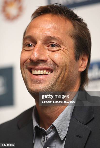 Newly appointed Melbourne Heart coach John van't Schip talks to the media during a media conference to announce his appointment at the new A-League...