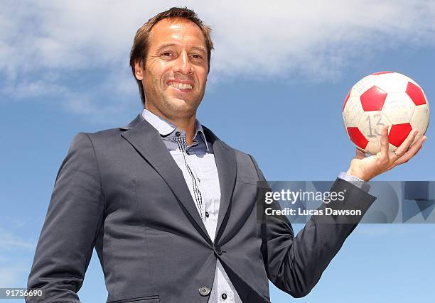 Newly appointed Melbourne Heart coach John van't Schip poses after a media conference to announce his appointment at the new A-League team at the...