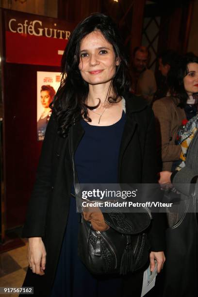 Actress Salome Lelouch attends "Quelque Part dans cette Vie" Generale at Theatre Edouard VII on February 12, 2018 in Paris, France.