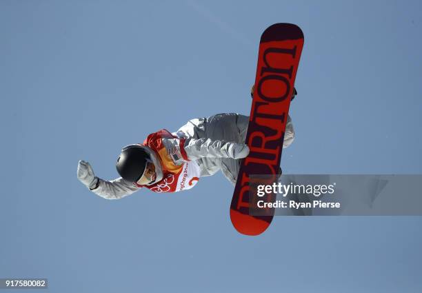 Kelly Clarke of USA during the Snowboard Ladies' Halfpipe Final on day four of the PyeongChang 2018 Winter Olympic Games at Phoenix Snow Park on...