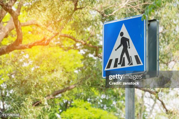 Pedestrian crossing traffic sign pole