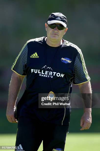 Head Coach Chris Boyd during a Hurricanes Super Rugby training session at Rugby League Park on February 13, 2018 in Wellington, New Zealand.