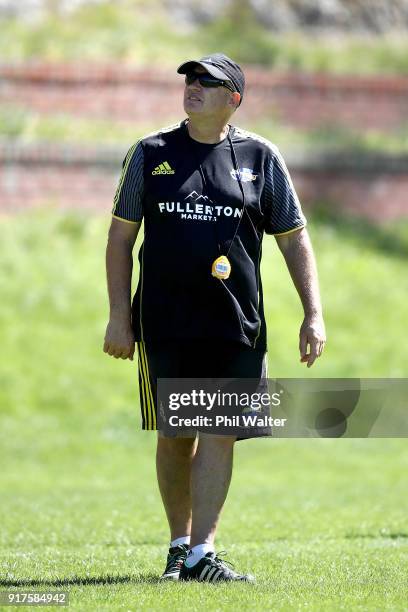 Head Coach Chris Boyd during a Hurricanes Super Rugby training session at Rugby League Park on February 13, 2018 in Wellington, New Zealand.