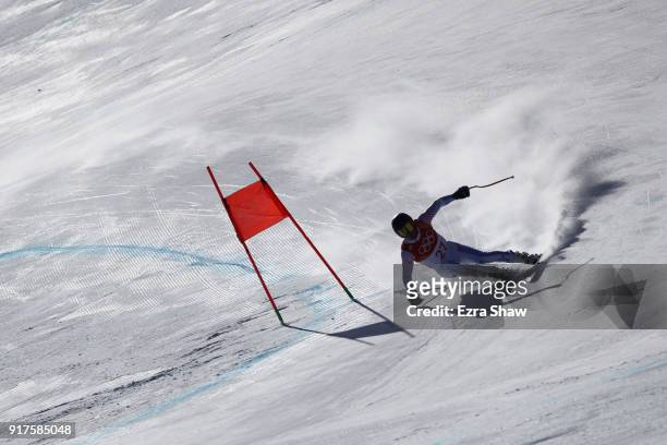 Ted Ligety of the United States competes during the Men's Alpine Combined Downhill on day four of the PyeongChang 2018 Winter Olympic Games at...
