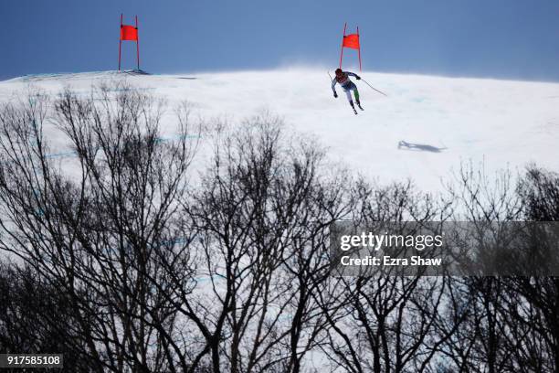 Martin Cater of Slovenia competes during the Men's Alpine Combined Downhill on day four of the PyeongChang 2018 Winter Olympic Games at Jeongseon...