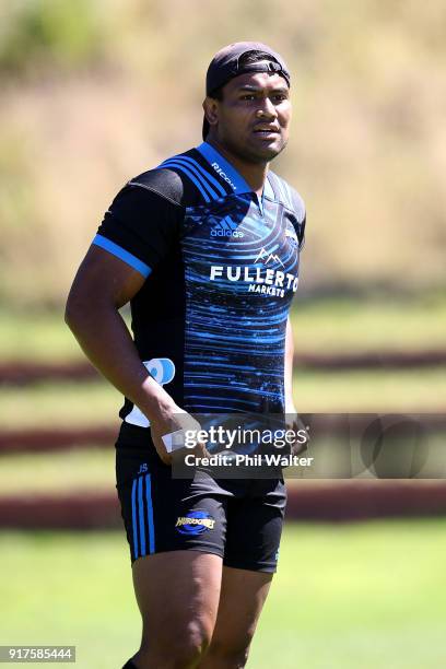 Julian Savea of the Hurricanes during a Hurricanes Super Rugby training session at Rugby League Park on February 13, 2018 in Wellington, New Zealand.