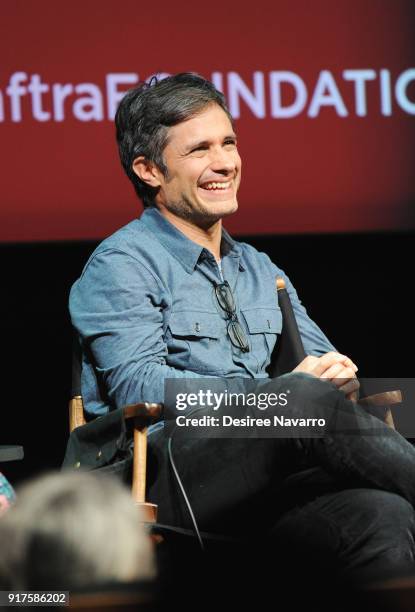 Actor Gael Garcia Bernal attends SAG-AFTRA Foundation Conversations: 'Mozart In The Jungle' at The Robin Williams Center on February 12, 2018 in New...