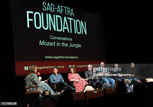 Moderator Carla Sosenko, actors Gael Garcia Bernal, Lola Kirke, Malcom McDowell, showrunner Will Graham, director Paul Weitz and executive producer...