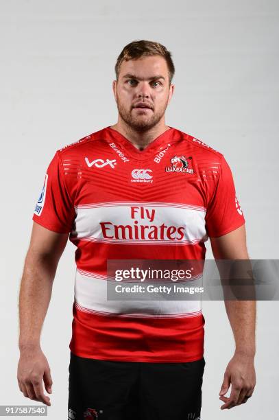 Andries Ferreira during the Lions Headshots Session at Ellis Park Stadium on February 01, 2018 in Johannesburg, South Africa.