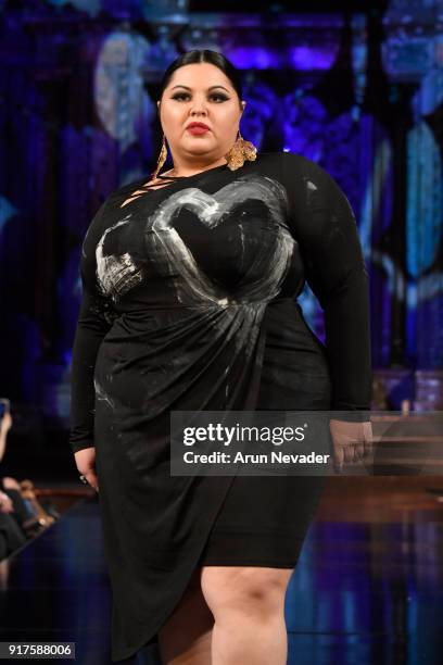 Model Renee Cafaro walks the runway during the Domingo Zapata presentation at New York Fashion Week Powered by Art Hearts Fashion NYFW at The Angel...