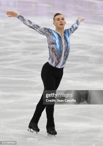 Adam Rippon of USA competes in the Men Free Skating during the Figure Skating Team Event on day three of the PyeongChang 2018 Winter Olympic Games at...