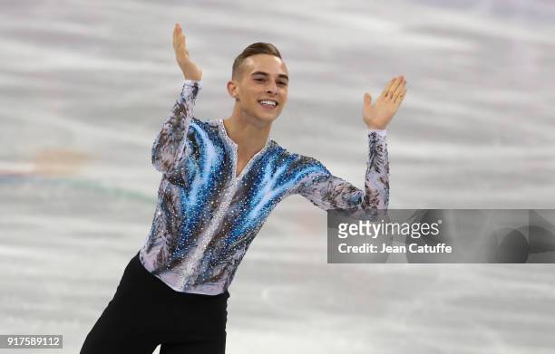 Adam Rippon of USA competes in the Men Free Skating during the Figure Skating Team Event on day three of the PyeongChang 2018 Winter Olympic Games at...