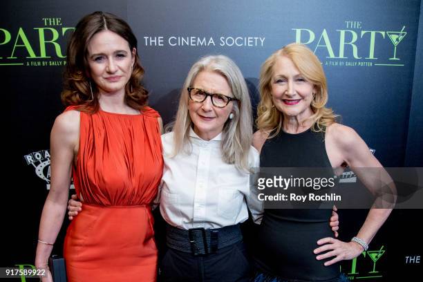Emily Mortimer, director Sally Potter and Patricia Clarkson attends the screening of "The Party" hosted by Roadside Attractions and Great Point Media...