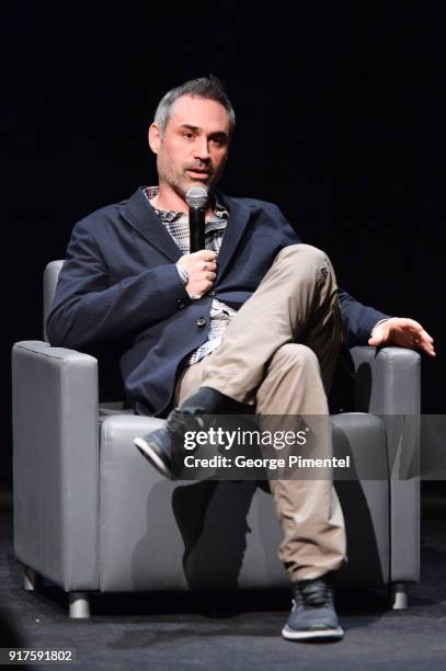 Director and writer Alex Garland attends the TIFF special screening of 'Annihilaton' held at TIFF Bell Lightbox on February 12, 2018 in Toronto,...