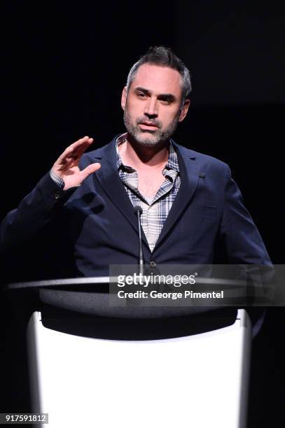 Director and writer Alex Garland attends the TIFF special screening of 'Annihilaton' held at TIFF Bell Lightbox on February 12, 2018 in Toronto,...