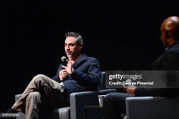 Director and writer Alex Garland and TIFF artistic director Cameron Bailey attend the TIFF special screening of 'Annihilaton' held at TIFF Bell...