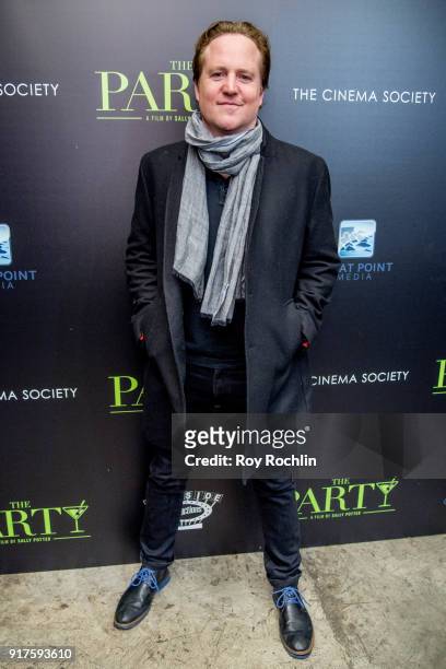 Patch Darragh attends the screening of "The Party" hosted by Roadside Attractions and Great Point Media with The Cinema Society at Metrograph on...