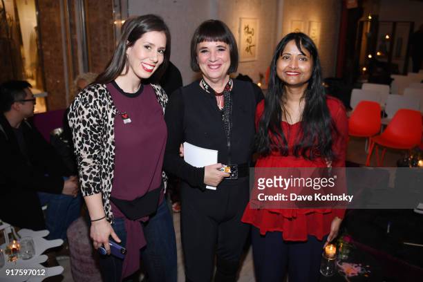 Eve Ensler, Jerin Arifa and guest pose during V20: My Revolution Lives In This Body activist evening, a V-Day 20th anniversary event at ABC Carpet on...