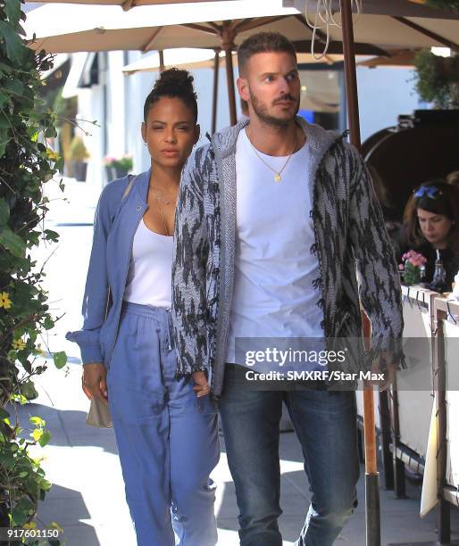 Christina Milian and M. Pokora are seen on February 12, 2018 in Los Angeles, California.