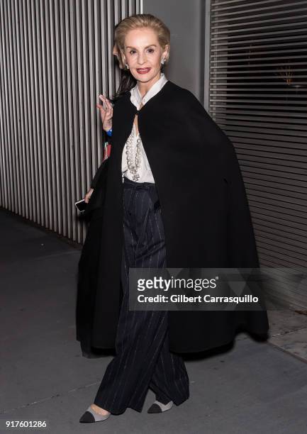 Fashion designer Carolina Herrera is seen leaving the Carolina Herrera fashion show during New York Fashion Week at the Museum of Modern Art on...