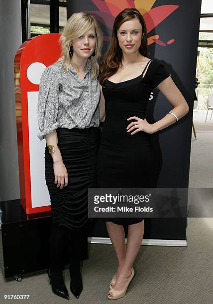 Alyssa McClelland and Jessica McNamee arrive for the announcement of the nominations for the Inside Film Awards 2009 at the Pavilion Cafe on October...