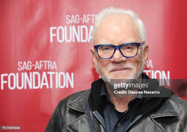 Actor Malcom McDowell attends SAG-AFTRA Foundation Conversations: 'Mozart In The Jungle' at The Robin Williams Center on February 12, 2018 in New...