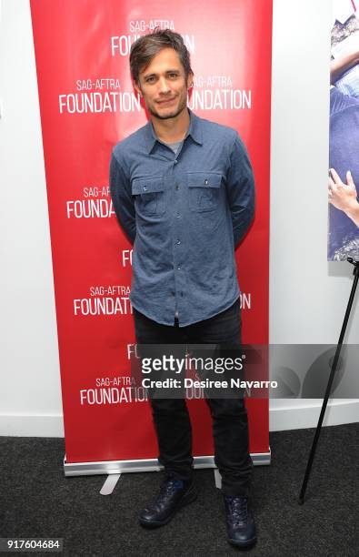 Actor Gael Garcia Bernal attends SAG-AFTRA Foundation Conversations: 'Mozart In The Jungle' at The Robin Williams Center on February 12, 2018 in New...