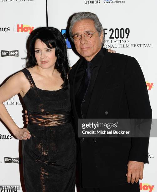 Marlene Dermer and actor Edward James Olmos arrive at the 13th Annual Los Angeles Latino Film Festival Opening Night Gala at the Grauman's Chinese...