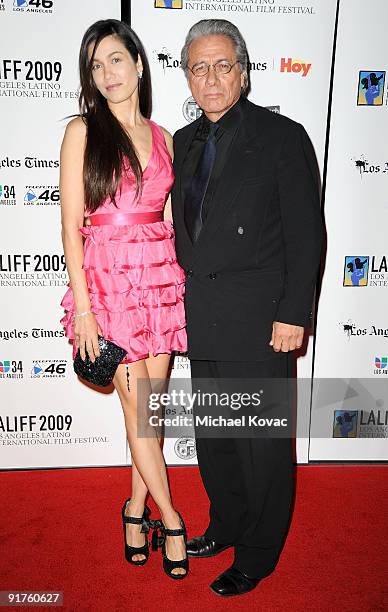 Actor Edward James Olmos arrives with girlfriend Lymari Nadal at the 13th Annual Los Angeles Latino International Film Festival at Grauman's Chinese...