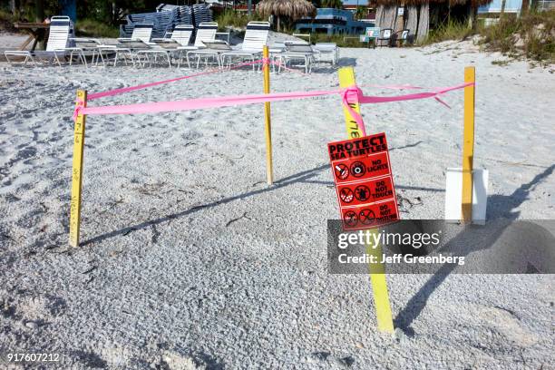 Protected sea turtle nest area on Bradenton Beach.