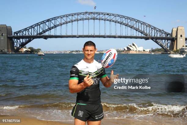 Mark Minichiello of Hull FC poses during a rugby league international double header media opportunity at Blues Point Reserve on February 13, 2018 in...