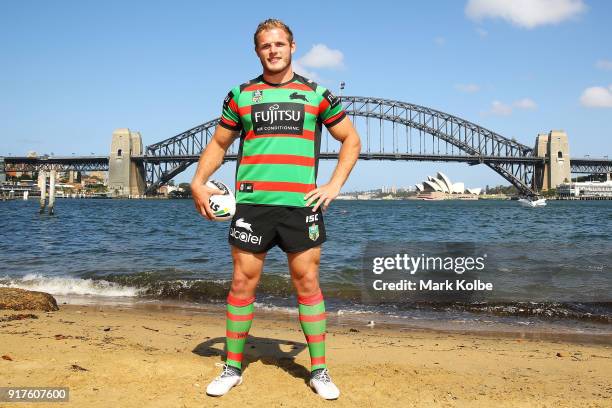 Thomas Burgess of the South Sydney Rabbitohs poses during a rugby league international double header media opportunity at Blues Point Reserve on...