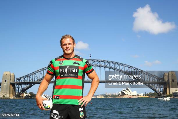 Thomas Burgess of the South Sydney Rabbitohs poses during a rugby league international double header media opportunity at Blues Point Reserve on...