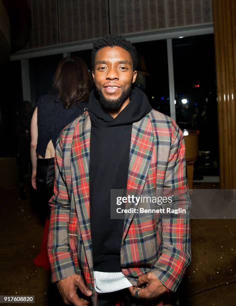 Actor Chadwick Boseman attends the Danai x One x Love Our Girls celebration at The Top of The Standard on February 12, 2018 in New York City.