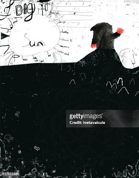 mole and underground world - kreativität stock illustrations