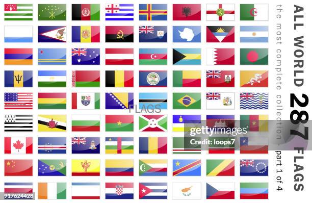 world 287 flags - part 1 of 4 - north caucasus stock illustrations