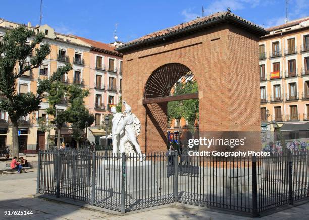 Sculpture in Plaza del Dos de Mayo, Malasana, Madrid city centre, Spain.