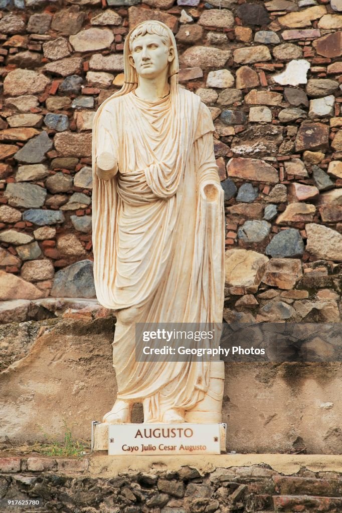 Statue of Emperor Augustus, Aula Sacra, Merida, Extremadura, Spain